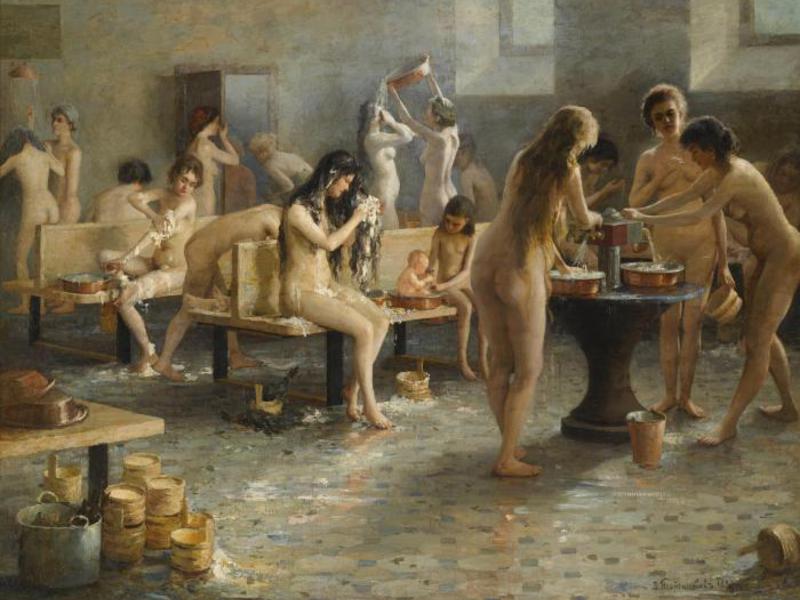 Плотников В.А. картина «В бане» Картина