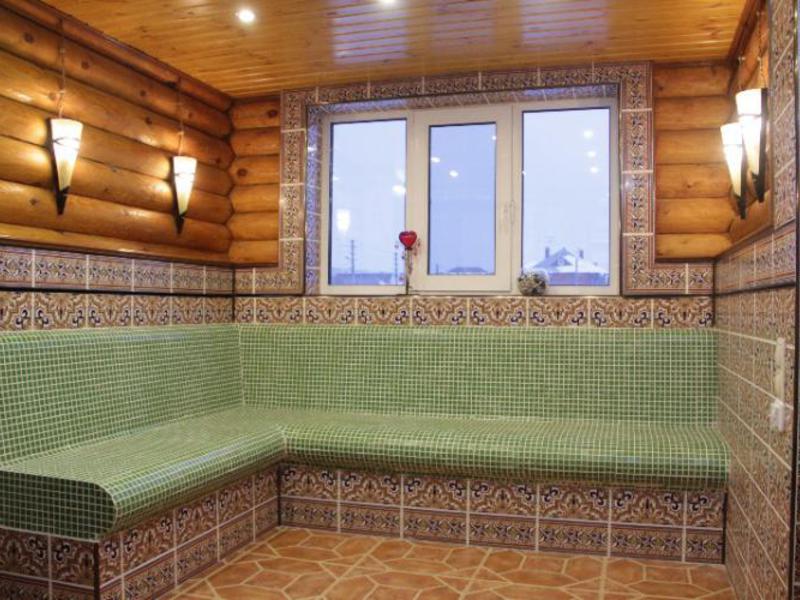 Предбанник, скамья с подогревом Парной стиль предбанника бани