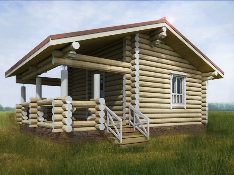 Баня из оцилиндрованного бревна